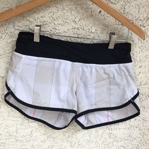 Checkered white lululemon speed shorts